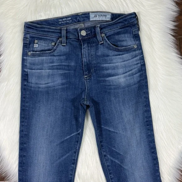 Ag Adriano Goldschmied Women's Medium Blue Cropped Bootcut Jeans - Picture 2 of 9